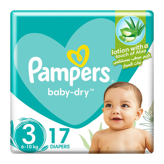 Pampers Baby-Dry Taped Diapers Size 3- 17 Pieces