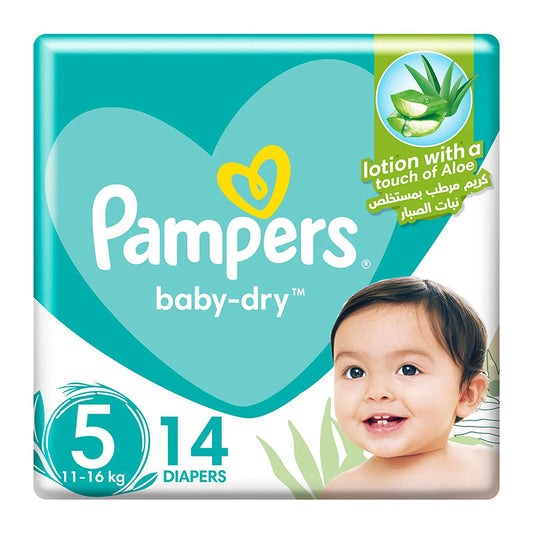 Pampers Active Baby Dry Diapers, Size 5, 11-16 Kg, Carry Pack, 14 Pieces