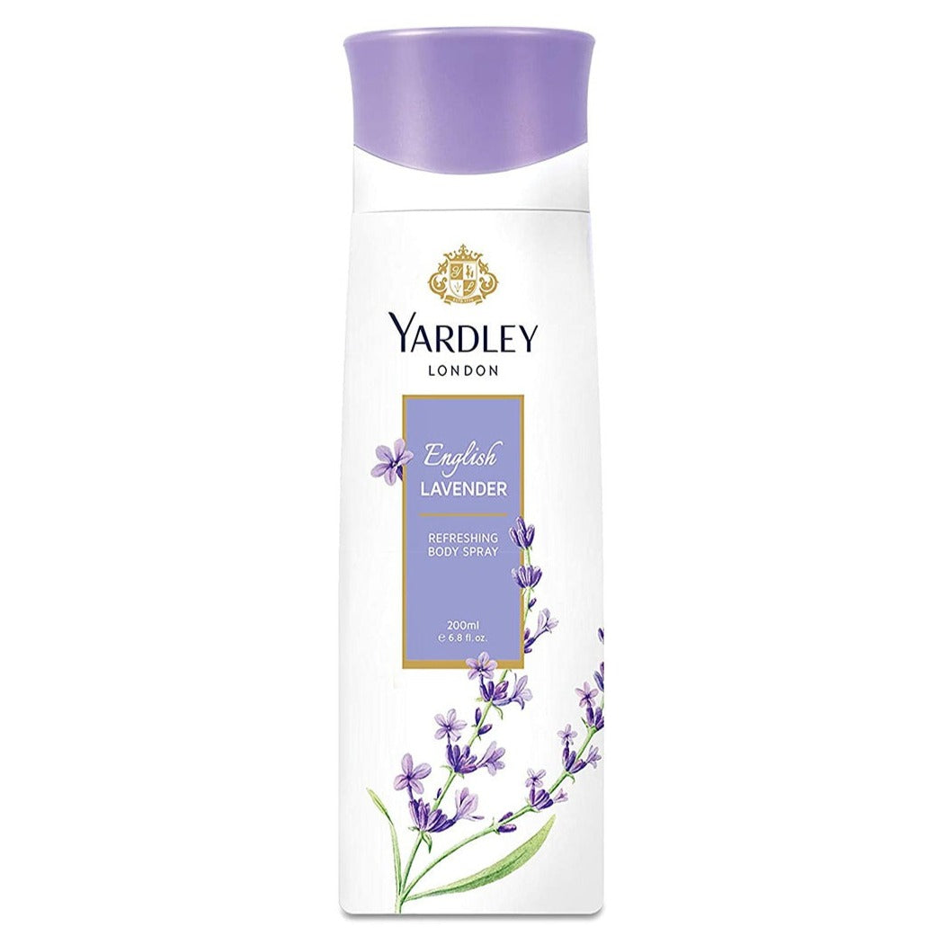 Yardley English Lavender Body Spray For Women, Floral Aromatic Freshness, Relaxing And Calming Scent, 200 Ml