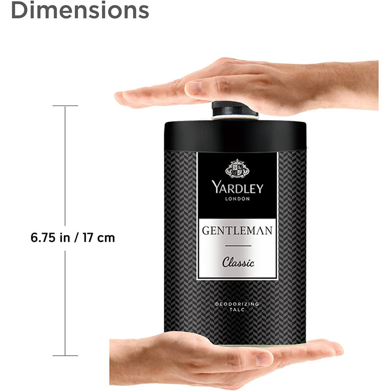 Yardley London Gentleman Classic Perfumed Talcum Body Powder , Fresh And Scented All-Day, 250g