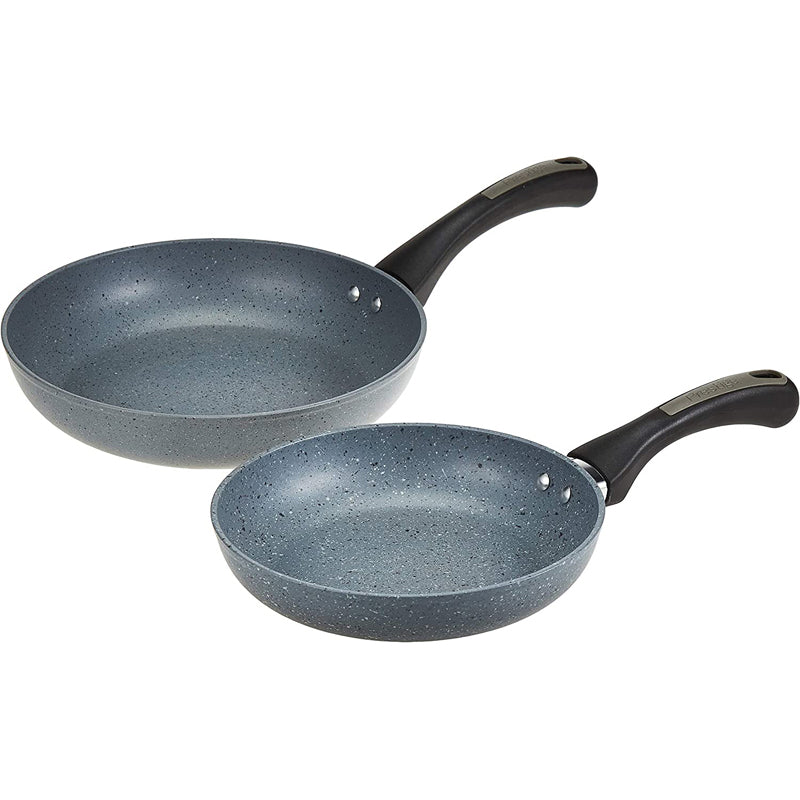 Prestige Speckled Long Lasting Non Stick Twin Pack Fry Pan, 20cm/25cm, Grey