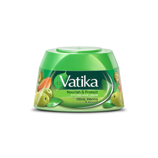 Vatika Naturals Nourish & Protect Styling Hair Cream With Henna, Almond, Aloe Vera - 140 Ml