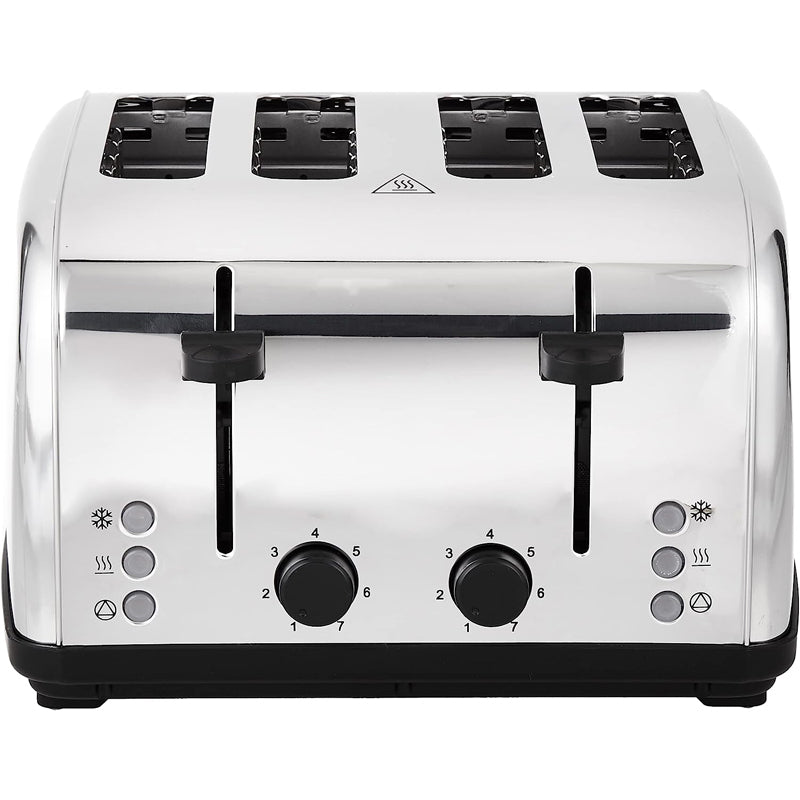 BLACK+DECKER 1800W Toaster 4 Slice 7 Stage Browning Control with Frozen Reheat, Cancel Functions, Cool Touch Stainless Steel Body, For Perfect Toasts Everyday ET304-B5 2 Years Warranty