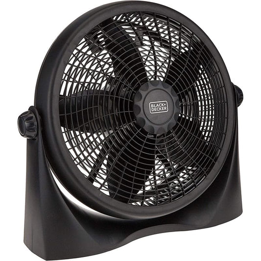 BLACK+DECKER 55W Box Fan 16 Inch Fan Diameter, 3 Speeds Low/Medium/High And 5 Blade Design+Adjustable Portable/Travel Friendly Body, Direct Swing For The Perfect Temperature FB1620-B5 2 Years Warranty