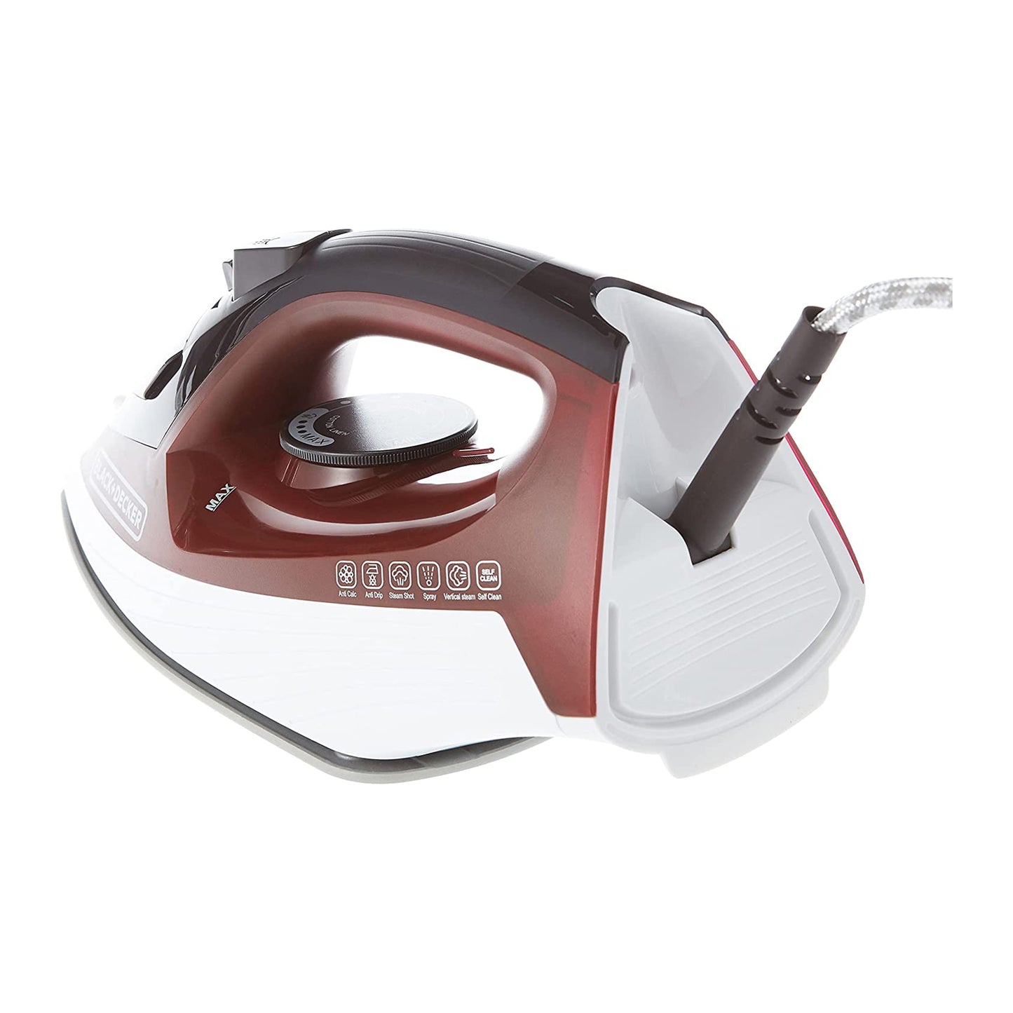 BLACK+DECKER 1600W 300ml Steam Iron, Ceramic Coated Soleplate with Anti Calc, Anti Drip, Self Clean and Auto Shutoff, Removes Stubborn Creases Quickly and Easily X1550 2 Years Warranty