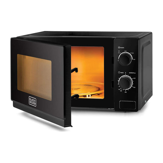 BLACK+DECKER 20L 700W Microwave Black, Multiple Timer Options, 5 Power Levels With Weight/Time, Defrost Function, Cooking End Signal For Cooking/Heating/Defrost Function MZ2020P 2 Years Warranty