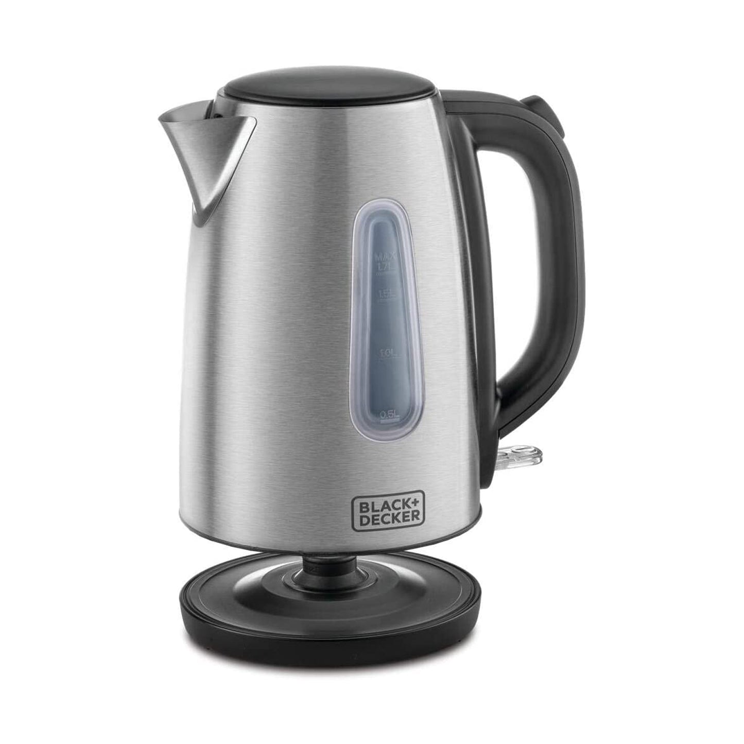 BLACK+DECKER 2200W 1.7L Cordless Electric Kettle With Water-Level Indicator, Removable Filter, Auto Shut-Off And Stainless Steel Body, Perfect for Warm Beverages JC450 2 Years Warranty