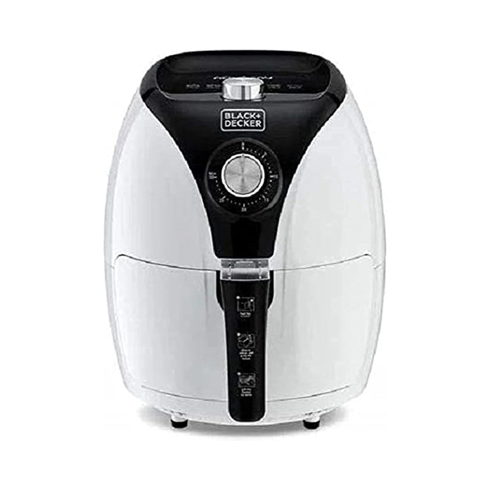 Black+Decker 3.5L 1500W Manual AerOfry Air Fryer with Rapid Air Convection Technology, Black/White - AF220-B5