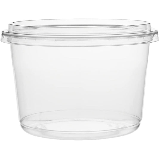 Hotpack Disposable PET, Clear, Food Storage, Deli Container Round with Lid 16 OZ, 10 PCS