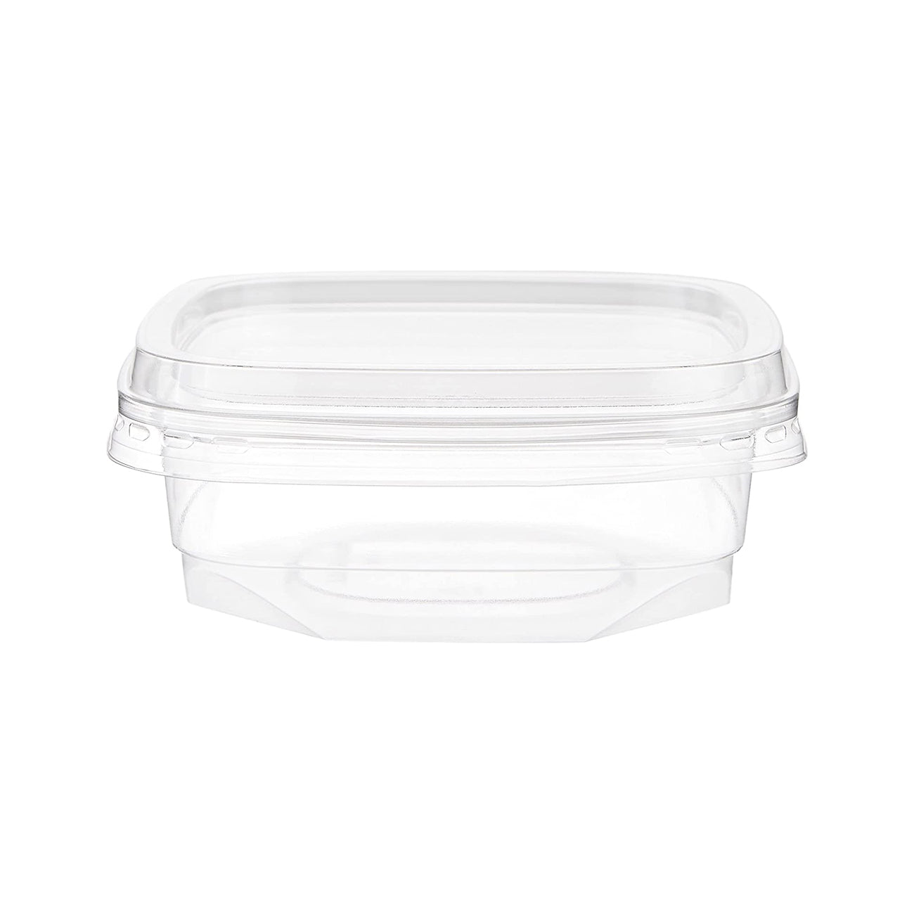 Hotpack Disposable PET Clear, Food Storage, Deli Container Square with Lid 8 OZ, 10 PCS