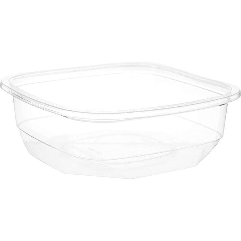 Hotpack Disposable PET Clear, Food Storage, Deli Container Square with Lid 8 OZ, 10 PCS