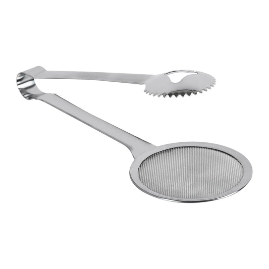 Prestige Stainless Steel Frying Tong Cum Strainer, Silver