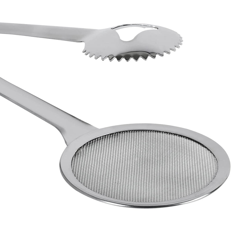 Prestige Stainless Steel Frying Tong Cum Strainer, Silver