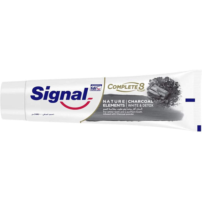 Signal Complete 8 Anti-Bacterial Charcoal Toothpaste White & Detox 100ml