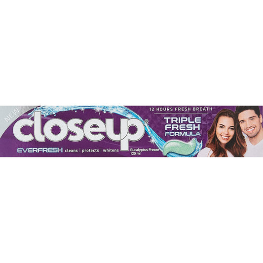 ClosEUp Triple Fresh Formula Gel Toothpaste, Eucalyptus Freeze, 120ml