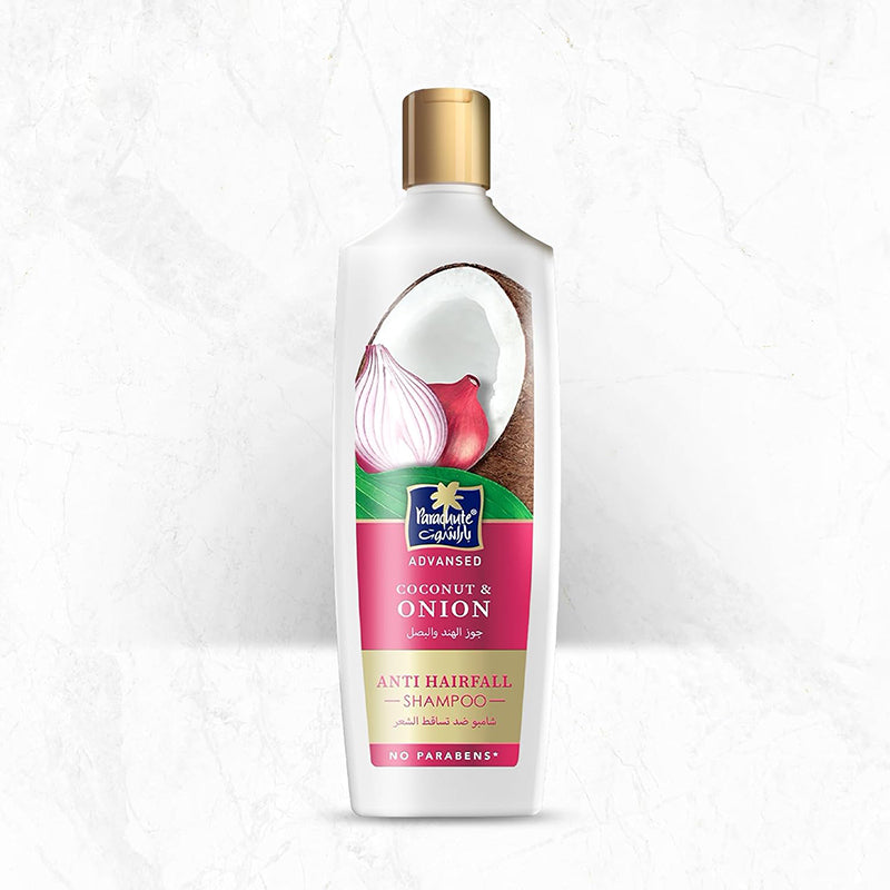 Parachute Advansed Anti-Hairfall Shampoo with Onion and Coconut | Strengthens Hairs and Reduces Hairfall | 0% Harmful Chemicals | 340ml