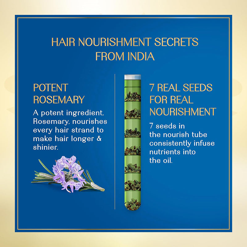 Herbsindia Rosemary & 7 Herbal Seeds Hair Oil With Nourish Tube | Makes Hair Longer & Shinier | Silicone & Paraben Free | 180ml