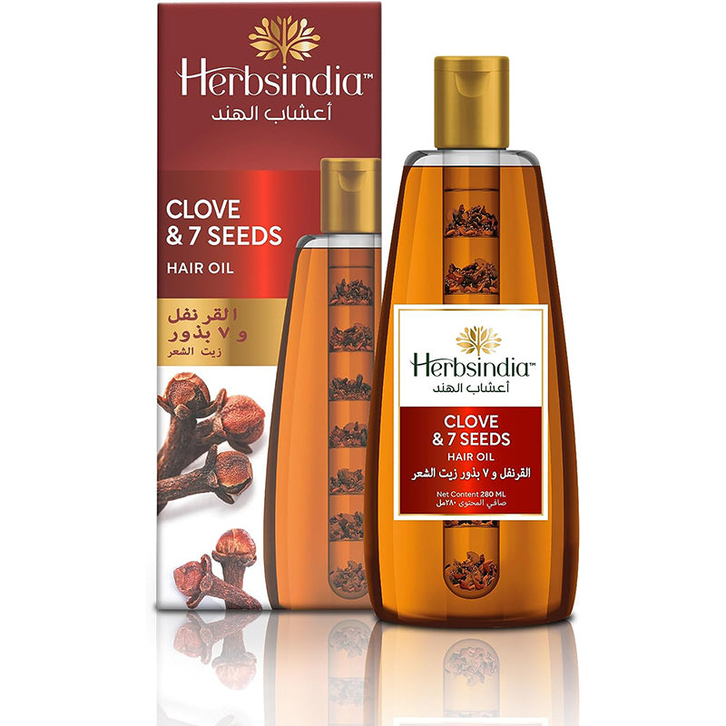 Herbsindia Clove & 7 Herbal Seeds Hair Oil With Nourish Tube | Makes Hair Thicker & Shinier | Silicone & Paraben Free | 180ml