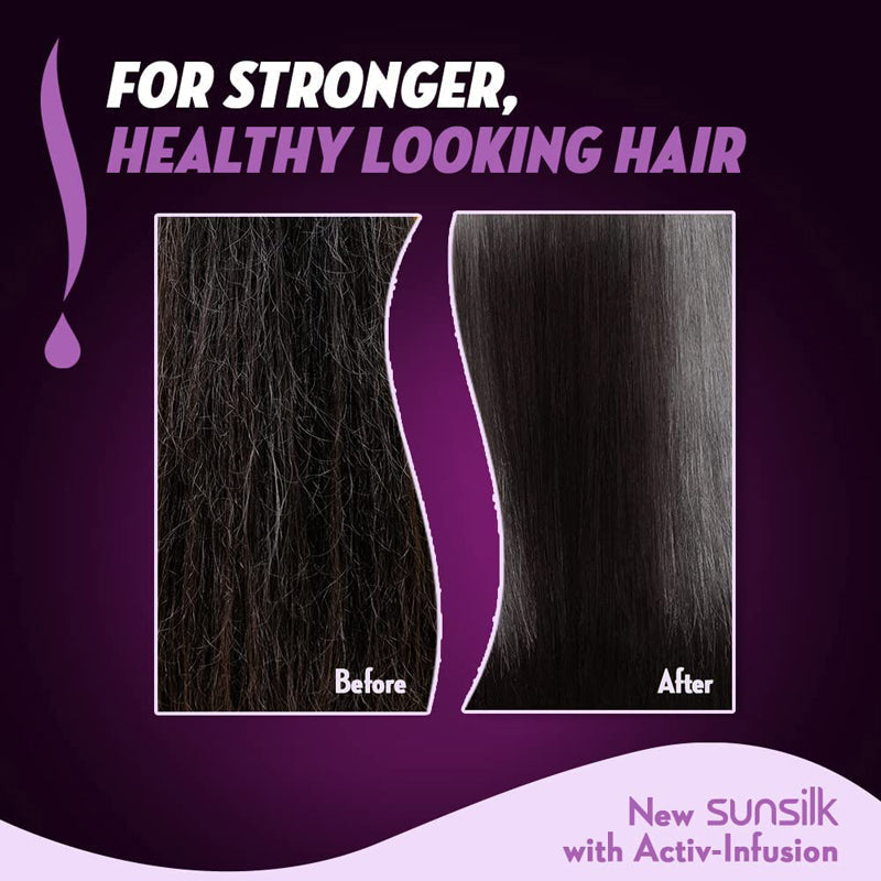 Sunsilk New Activ Infusion Stunning Black Shine Shampoo, For Long Lasting Shine, With Amla, Pearl Protein & Vitamin E 400Ml