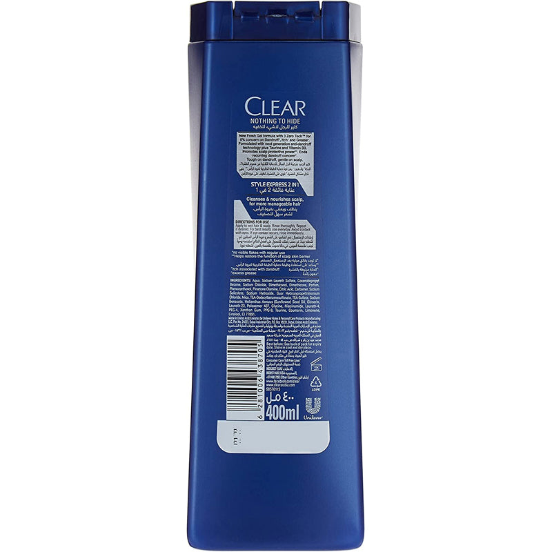 Clear Men Anti-Dandruff Shampoo Style Express 2In1, 400ml