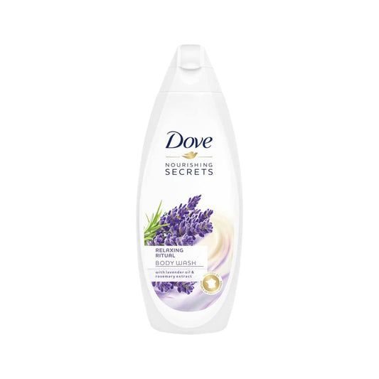 Dove Relaxing Body Wash With Renew Blend Technology, Lavender Oil And Rosemary Extract, With ¼ Moisturising Cream, 250Ml