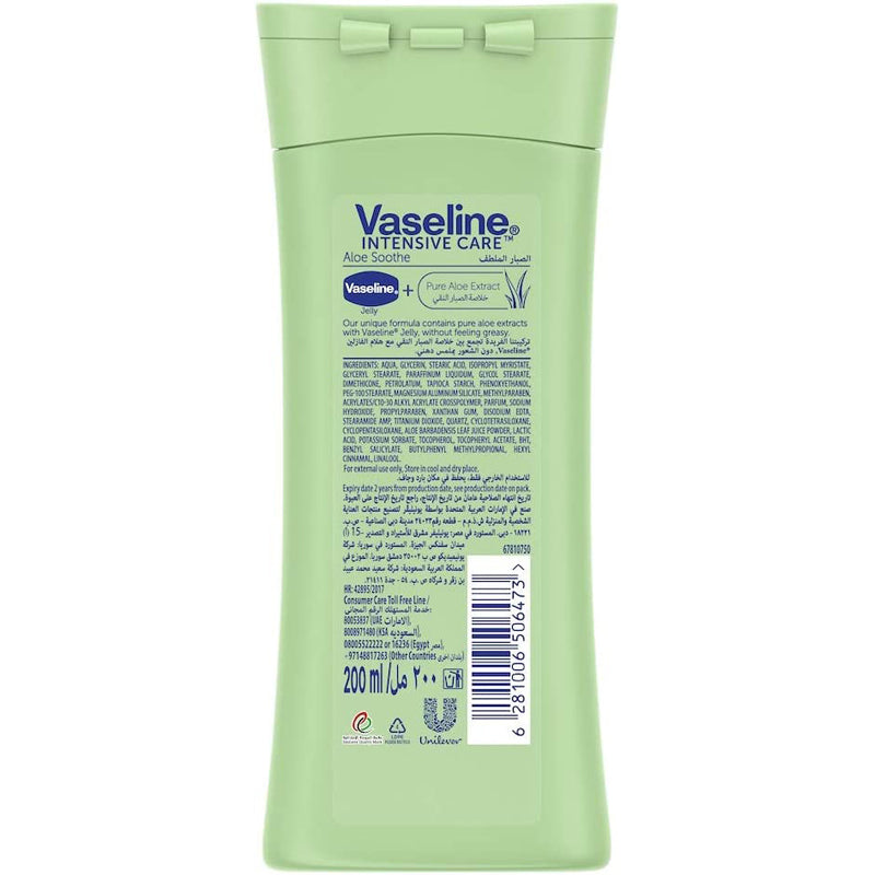 Vaseline Aloe Fresh Body Lotion, 200ML