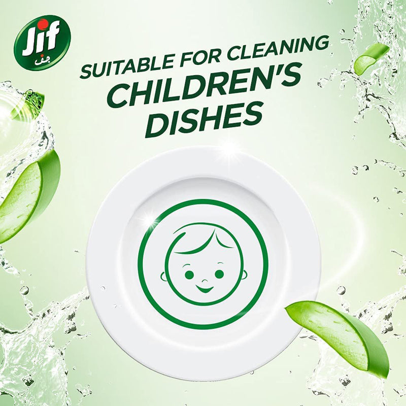 JIF Pure Hand Dishwash Suitable for cleaning childrens dishes Aloe Vera & Mineral Salt Tested by dermatologist 750ML 1