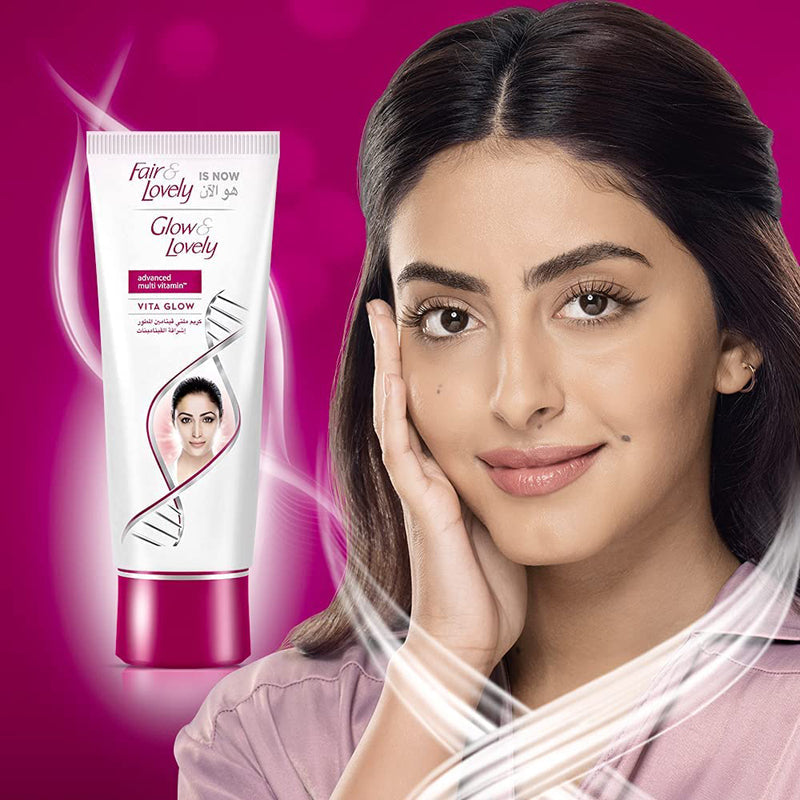 GLOW & LOVELY Formerly Fair & Lovely Face Cream with VitaGlow Moisture Plus for glowing skin, 50g