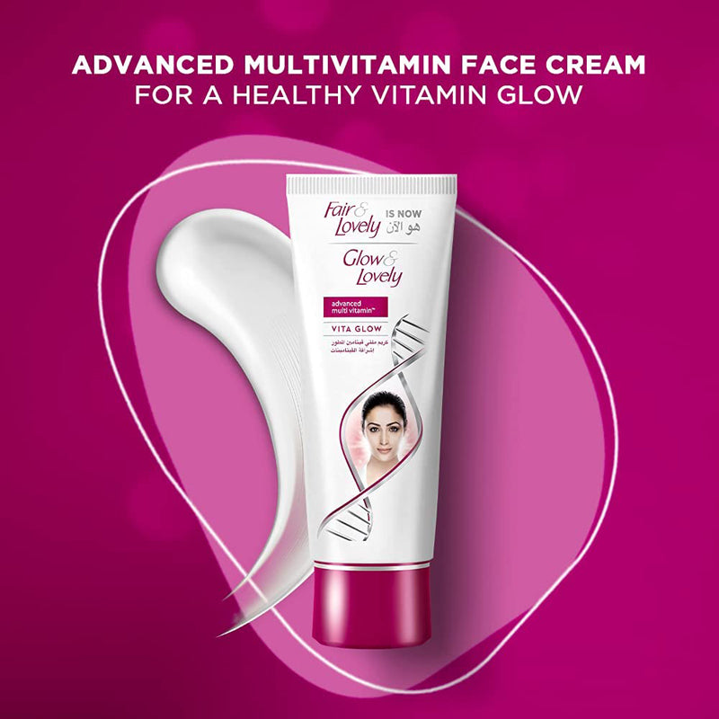 GLOW & LOVELY Formerly Fair & Lovely Face Cream with VitaGlow Moisture Plus for glowing skin, 50g