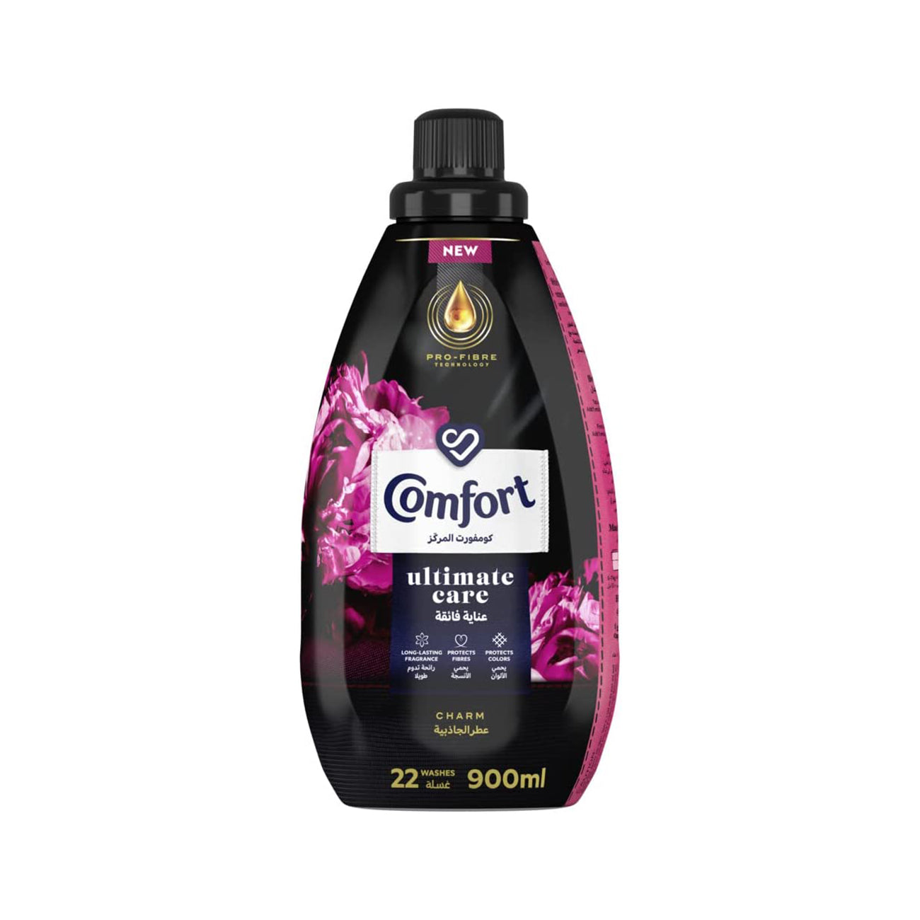 COMFORT Ultimate care, Concentrated Fabric Softener, for long-lasting fragrance, Charming, Complete Clothes Protection, 900ml