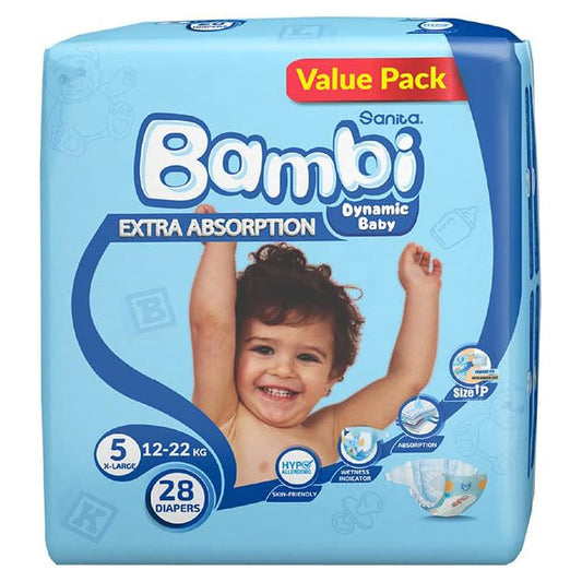 Sanita Bambi XL Baby Diapers Size 5 (12-22kg) 28 pcs