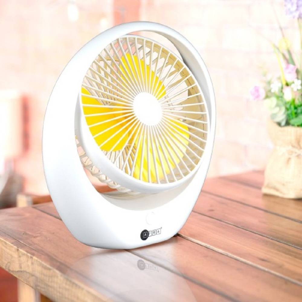 AFRA Japan Portable Compact Fan, 3.7V, 6’’, 1800mAh, With Carrying Handle, Rechargeable, Wide Angle Coverage, Low Noise, G-MARK, ESMA, ROHS, And CB Certified | AF-1010USBF