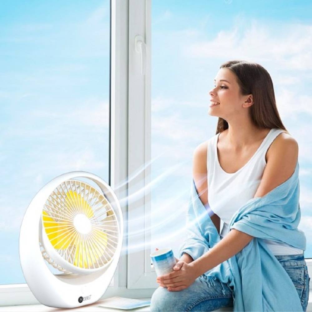 AFRA Japan Portable Compact Fan, 3.7V, 6’’, 1800mAh, With Carrying Handle, Rechargeable, Wide Angle Coverage, Low Noise, G-MARK, ESMA, ROHS, And CB Certified | AF-1010USBF