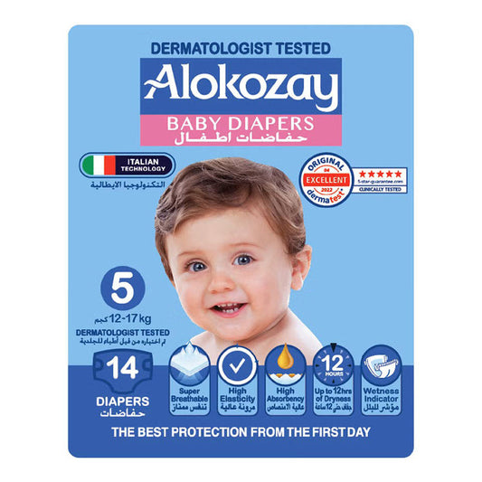 Alokozay Premium Baby Diapers - Size 5 (12-17 Kg) 14 Diapers