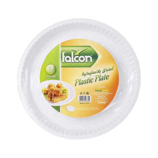 Falcon Plastic Round Plate 26Cm 25 PCS