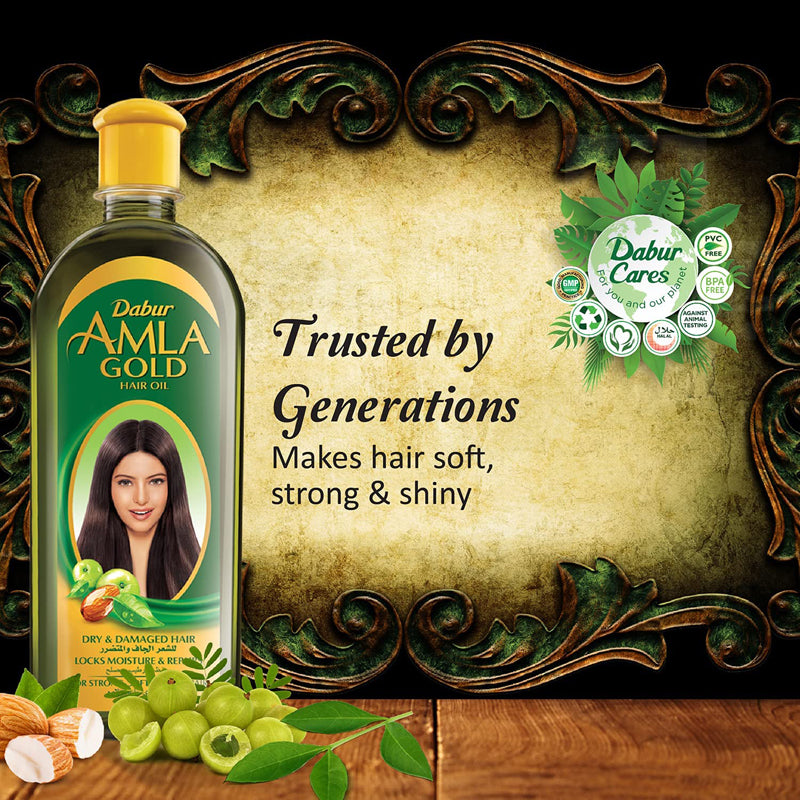 Dabur AMLA Gold Hair Oil - Enriched With Amla, Henna & Almond - 300 Ml