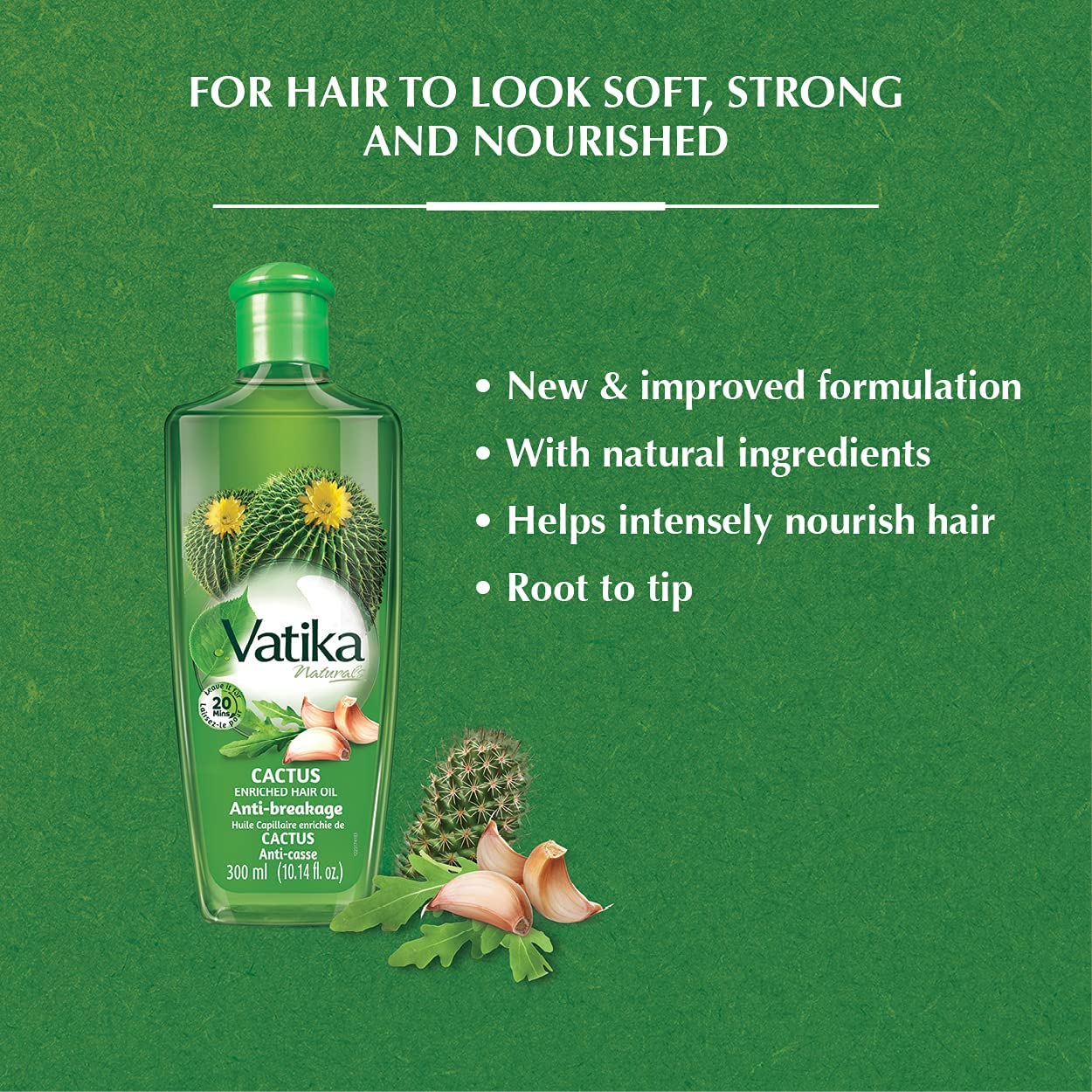 vatika-oil-cactus-300mlVatika Naturals Cactus Enriched Hair Oil For Anti-Breakage - 300 ml