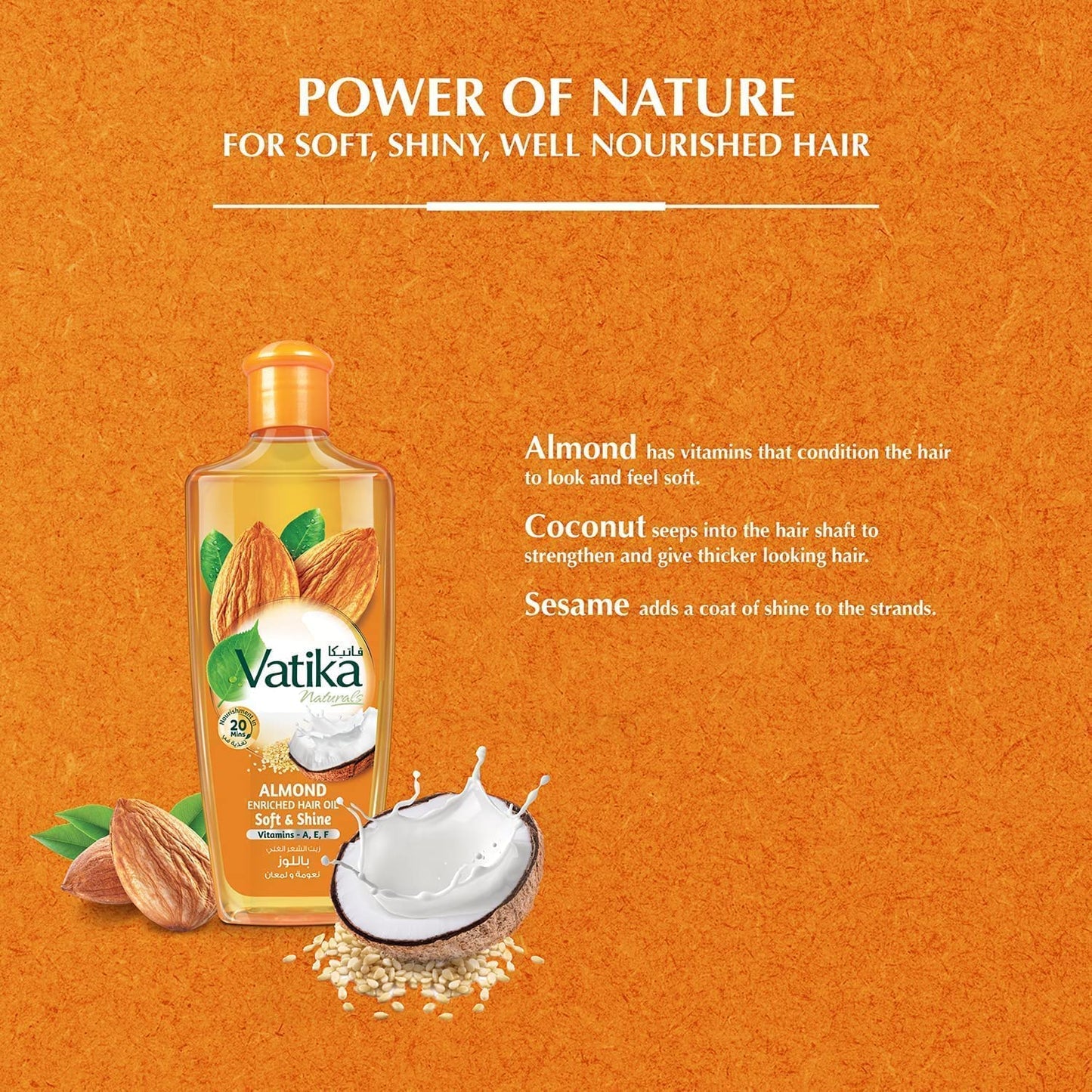 vatika-oil-almond-300mlDabur Vatika Almond Hair Oil 300ml