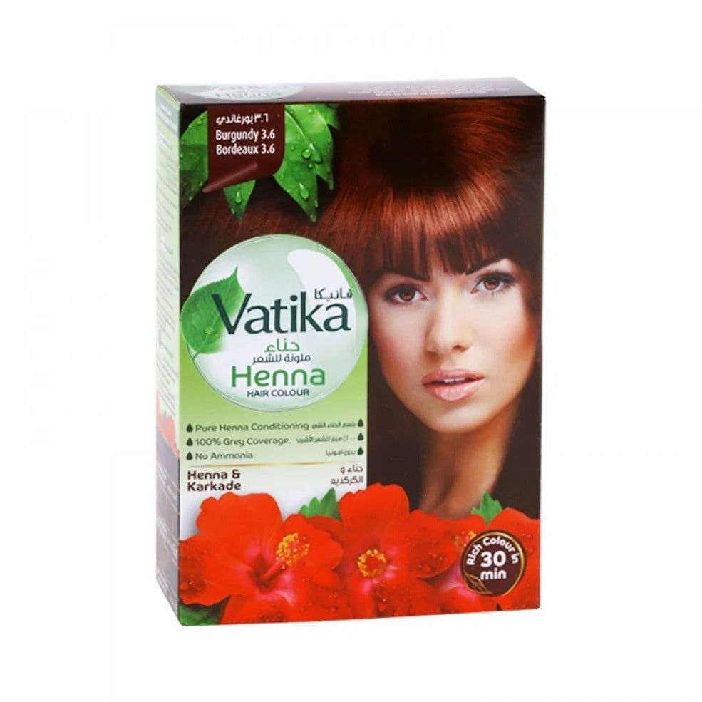vatika-henna-burgundyVatika Henna Hair Dye 3.6 Burgundy-Brown