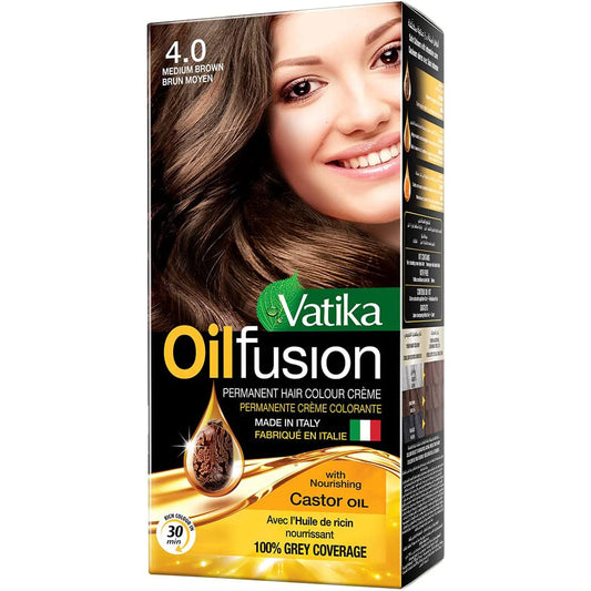 vatika-color-kit-4-0-medium-brownVatika Naturals Coloring Kit - Medium Brown With Castor Oil | 100% Grey Coverage | Permanent Hair Dye With Quick Applicator -