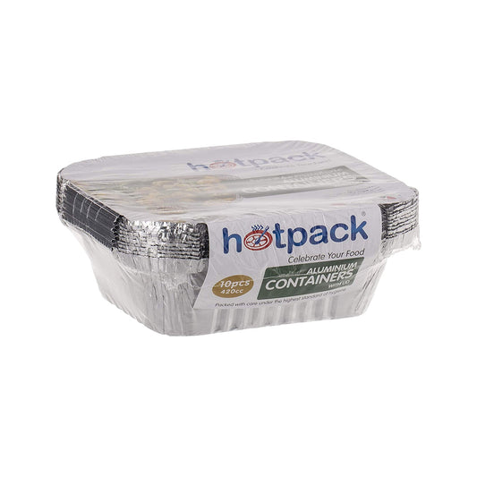 Hotpack Disposable Food Storage, Food Packaging & Take Away, Aluminium Food Container 420cc, 10 PCS