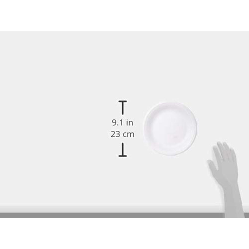 Hotpack Disposable White Round Foam Plate 9 inch ,25 PCS