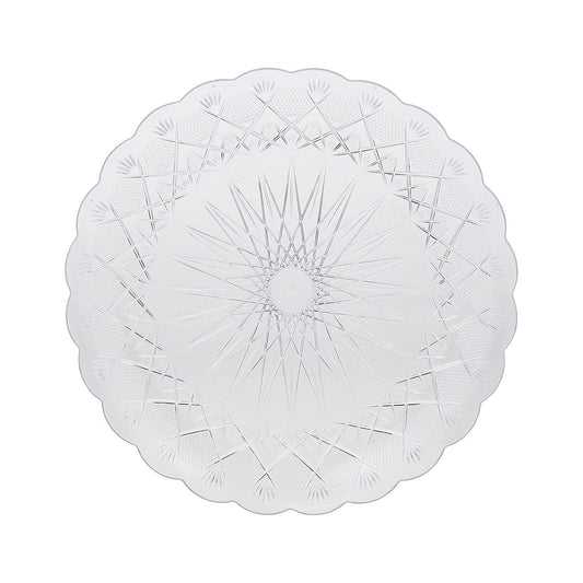 Hotpack Disposable Plastic Elegant Crystal Clear Food Serving Plate 24cm, 5 PCS