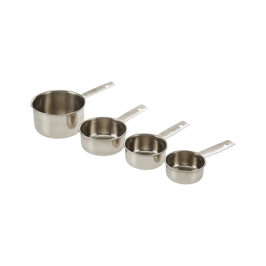 Raj 2724570925096 4Pieces Set Measuring Cups, Silver, H 14.0 X W 24.8 X D 6.8 Cm