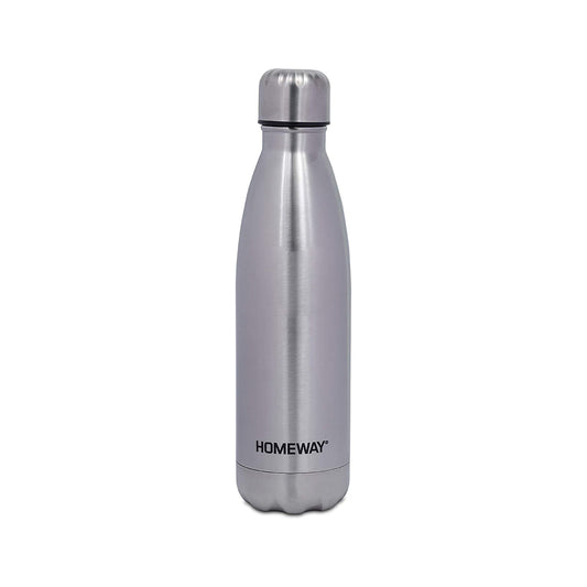 Homeway - 1 Litre Stainless Steel Vacuum Flask, Single Wall Insulated, Hot and Cold Drinks Compatible, Leak-proof, Travel, Camping & Picnic Friendly Design - HW1187