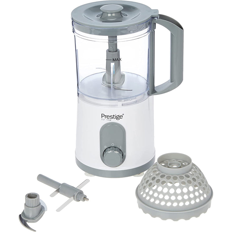 Prestige Chopper 500 watts, Ice Crushing Function, Food Dicing Basket with Separate Blade, white, PR81518