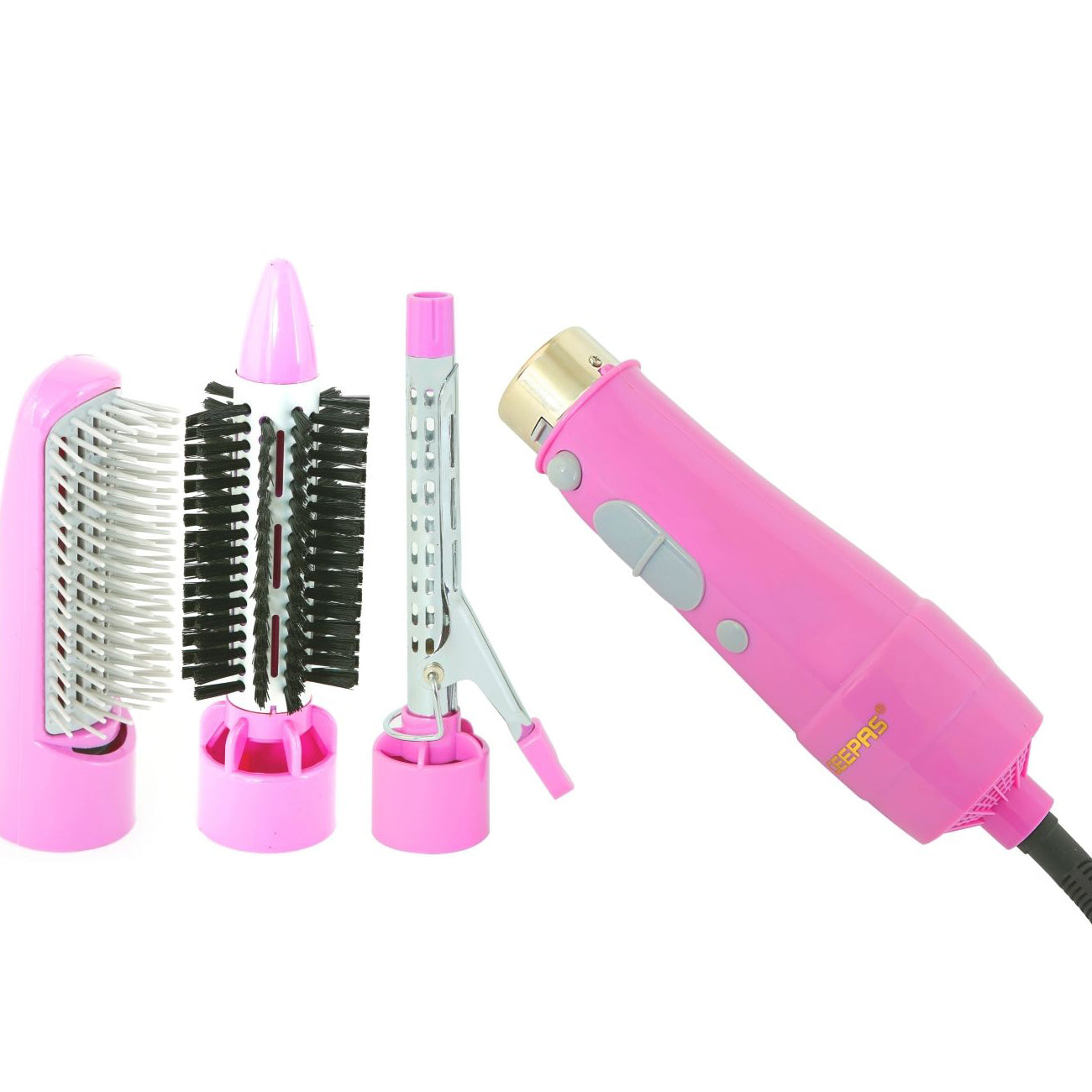 Geepas 4-In-1 Hair Styler, Straighter, Volumizer - Hot Air Brush With 2 Speed Settings, Overheat Protection, 360° Swivel Cord & Cool Function