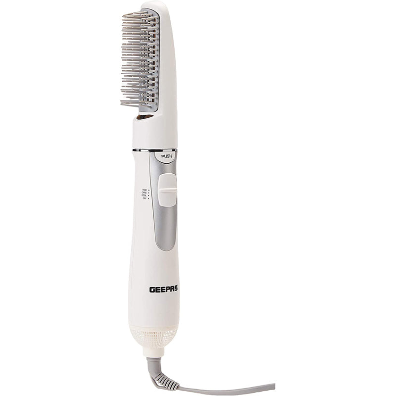 Geepas Hair Styler - Hot Air Brush With 2 Speeds Settings | Overheat Protection - Multi-Functional Salon Hair Styler, Curler & Comb - 2 Year Warranty