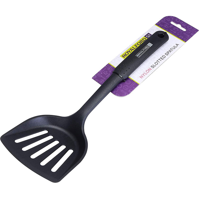 Royalford Nylon Slotted Turner – Fish Slice/Serving Spatula – Kitchen Cooking Cutlery/Crockery | Dishwasher Safe – Flipper Spatula for Lifting Flipping Serving Fried Eggs Fish Pancakes Burgers