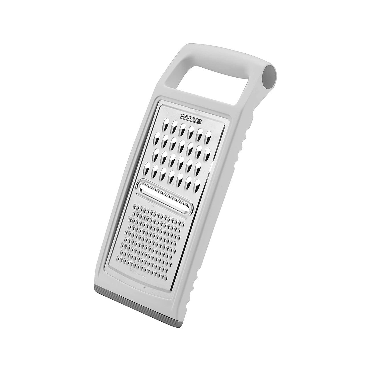 Royalford Flat Grater - Multi-Use Flat Slicer with Big Handle | Vegetable Food Chipper | MicroBlade, Cover Stainless Steel Razor Sharp Teeth – Ideal for Vegetables, Fruits, Cheese | 1 Year Warranty